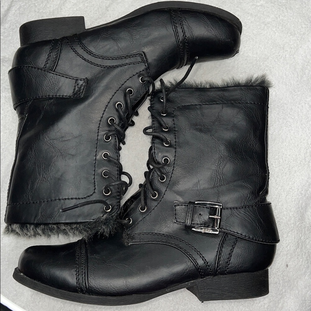 SHIEKH 9 Fur Lined Combat Boot Jetta